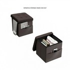 Faux Leather Folding Foot Stool Seat Storage Ottoman Bench Footrest 15 X 15