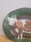 Vintage Hand-painted Metal Cow Wall Art Plaque Rustic Farmhouse Country Decor