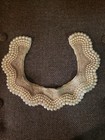 Vintage Women   s Ivory Beaded Collar  Satin  Classic Formal  Made In Japan