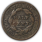 1829 Classic Head Half Cent Very Good Vg Coin  Details  25029