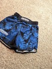 Tatami Fight Shorts Boys 12-13 Blue Leaf Print Mma Jiu Jitsu Grappling Shorts
