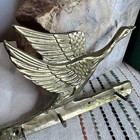 Vintage Solid Brass Flying Geese Wall Key Holder Taiwan Mcm Bird Hook Rack