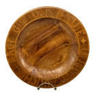 Vintage German Wood Inlay Bread Plate Communion Tray Lord s Prayer Brotteller