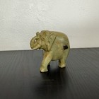 Hand-carved Green Elephant Figurine 2 5    Tall - Made In India - Natural Stone