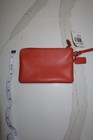 New Coach Crossgrain Leather Corner Zip Small Wristlet-true Red gold F54626