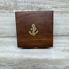 Brass Compass Sundial With Wooden Box Vintage Quality Style Open Box