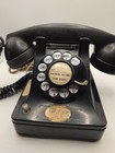 Antique Western Electric 302 Rotary Telephone - Black Bakelite Desk Phone   