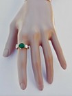 Art Deco 2 80 Ct Natural Emerald Antique Vintage Ring 14k Yellow Gold Finish