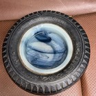 Old Goodrich Tires Silvertown Marbled Akro Agate Glass Advertising Tire Ashtray