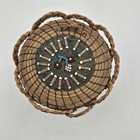 Native American Potawatomi Indian Covered Pine Basket Rare With Beads 1940s 