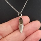 Antique Islamic Ottoman Silver Shoe Pendant With Sterling Chain Babouche Khussa