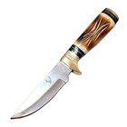 9 5  Fixed Blade Hand Made Bowie Ornate Faux Bone Handle Survival Hunting Knife