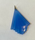 Art Deco Pendant Vintage Art Deco Aqua Dark Blue Opaque  Czech Glass Fan Pendant