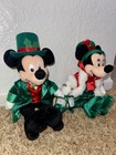 Vintage Mickey   Minnie Christmas Bean Bag Plush Set Of 2 Disney Store - Rare