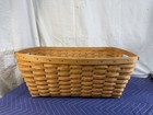 Vintage 1991 Longaberger Large Laundry Basket Woven Wood Cutout Handles Signed