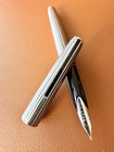 Pilot Custom 18k-wg Fountain Pen 1975 Vintage  Medium Nib  Silver Stripe Barrel