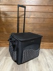 Creative Memories Daisy Rolling Travel Tote Bag Cart W Divider Black White Large