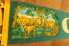 Vtg  1950s Cheboygan Michigan Pennant Banner Flag Deer 26 5 