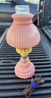 Glass Parlor Lamp Baby Nursery Ribbed Unique Shade Art Deco Vtg Pink Frosted