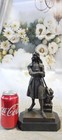 Signed Fremiet Saint Joan Of Arc Bronze Marble Sculpture Statue Figurine Figure