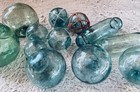Lot Of 12 Vintage Japanese Glass Fishing Floats Hand-blown Incomplete