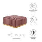 Pemberly Row Channel Tufted Performance Velvet Ottoman In Gold dusty Rose