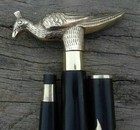 Vintage Brass Designer Style Walking Stick Nautical Victorian Handle Wooden Cane