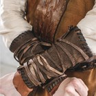 1 Pair Medieval Arm Guard Vintage Faux Leather Bracers Viking Knight Costume