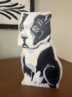 Vtg Boston Terrier Or French Bull Dog Doorstop 1930s Painted Black  white 7 75 t