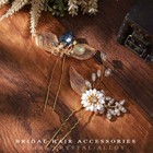 2 Pack Gold Flower Leaf Hair Pin Crystal Hair Pins Rhinestone Bridal Wedding