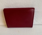 Burberry Burgundy Pebbled Leather Card Wallet     Box  Dust Cloth   Coa