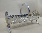 Vintage Leonard Silver Plated Cracker Holder Seashell Scallop Basket Signed