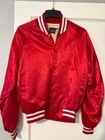 Vintage Anheuser-busch Budweiser Red Satin Snap Jacket Usa Made  A eagle Size M