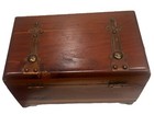 Antique Vintage Donald E Dunham Footed Hinged Wood Box Chicago Illinois  Signed