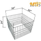 Square Steel Compost Bin 30x30x24 Green Mesh Outdoor Waste Container