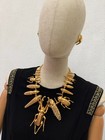 Vintage Beetle Insect Collar Rhinestone  Statement Schiaparelli Style Necklace