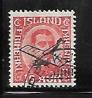 Iceland  1928  Scott C1  Good Airmail  Overprint Airplane  Used  Ebic08