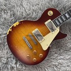 Vintage  59 Dark Honey Burst Lp Electric Guitar Standard Relic Flamed Heavy Aged