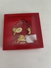 Vtg Gorham Crystal Fireplace 2 Gold Stockings Christmas Ornament Germany Read