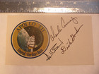 Apollo 12 Crew Hand-signed autographed Mission Info Card W Emblem  patch  Nasa