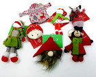 7 Christmas Holiday Felt Cloth  knitted Fabric Hanging Tree Ornaments New W tags