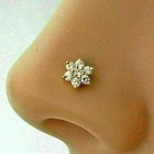 Real 14k Yellow Gold Screw Back Nose Piercing Round Cut 0 33ct Natural Diamond