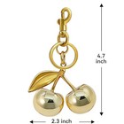 Cherry Keychain For Women     Elegant Golden Cherry - Single Side Gold Leaf