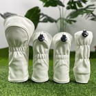 White Tiger Golf Wood Head Cover Headcover Pu Driver Fairway Hybrid Cover Choice