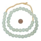 Clear Aqua Recycled Glass Beads 14mm Ghana African Sea Glass Round Large Hole