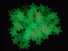 100pcs Plastic 3d Stars Adhesive Wall Sticker Glow In The Dark Luminous 30mm