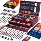 175 Pcs Deluxe Art Set W  2 Drawing Pads Acrylic Paints Crayons Colored Pencils