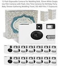 12 Pack Disposable Cameras For Wedding Bulk  35mm White Single-
