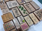 Huge Lot Of 35 Wood Rubber Stamps - Mixed Occasions Various Brands - Vintage