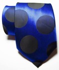 New Classic Dot Blue Black Jacquard Woven 100  Silk Men s Tie Necktie
